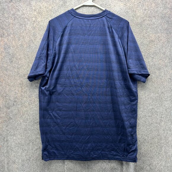 Puma Shirt Mens XL Blue Navy Stripes Athletic Jersey Training Soccer Stretch - Picture 5 of 10